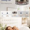 71sL896v3ZL._AC_SL1500_.jpg windphoto 23 Inch Caged Flush Mount Ceiling Fans with Lights, Black Gold | Low Profile, Farmhouse, Bladeless Enclosed Fandelier, Small, 6 Speed, Quiet Reversible DC, Bedroom, Kitchen, Living Room,