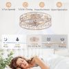 71sNXD9wiML._AC_SL1500_.jpg windphoto 23" Caged Ceiling Fan with Light, Flush Mount Fandalier with Remote | Low Profile, Farmhouse Large, Bladeless Industrial, Quiet DC Motor, App Control for Bedroom, Kitchen, Dining Room, White Gold