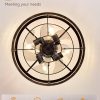 71sS4PDLoLL._AC_SL1500_.jpg windphoto 18 inch Caged Fandelier Ceiling Fan Light with Remote, Black Gold | 6 Speed Adjustable,Timing, Quiet & Powerful DC, Small, Farmhouse, Industrial, Enclosed, Bladeless, Bedroom, Kitchen, Downrod