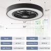 71t6Cq9F4hL._AC_SL1500_.jpg windphoto 20 Inch Low Profile Bladeless Enclosed LED Ceiling Fan Light, Black | Flush Mount, Modern, 6 Speed Adjustable, 3000-6000K Dimmable, 3000LM, Indoor Bedroom Living Room, Remote/APP Control