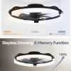 71tBqfOjfgL._AC_SL1500_.jpg windphoto 2 Pack 20" Ceiling Fans with Lights, Fandelier for Bedroom | Flush Mount Fan Light, Stepless Dimmable, App/Remote Control, 3 CCT Led, 6 Speeds, Quiet Reversible DC Motor, Black