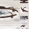 windphoto 24" Low Profile Ceiling Fans with Lights, APP & Remote, Brown | Flush Mount, Fandelier, 3000K-6000K, Dimmable LED, for Bedroom