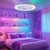 71tJXhIlGdL._AC_SL1500_.jpg windphoto 22 Inch Low Profile Bladeless LED Ceiling Fan Light, White RGB | Flush Mount, Modern, 6 Speed Adjustable, 3000-6000K Dimmable, 3000LM, Indoor Bedroom Living Room, Remote/APP Control
