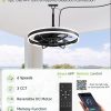 windphoto 24" Outdoor Ceiling Fans with Light, IP65 Waterproof Gazebo Fan | Outdoor Fan with Hanging Hook, Remote & App Control, 3CCT Dimmable,Timer, Caged Plug in Ceiling Fan for Patio, Porch, Pergola