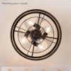 71tfuRlg33L._AC_SL1500_.jpg windphoto 18 inch Caged Fandelier Ceiling Fan Light with Remote, Walnut | 6 Speed Adjustable,Timing, Quiet & Powerful DC, Small, Farmhouse, Industrial, Enclosed, Bladeless, Bedroom, Kitchen, Downrod