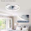 windphoto 20" Low Profile Ceiling Fans with Lights, APP & Remote, Grey | Flush Mount, Dimmable LED, Quiet DC Motor, Reversible, 6 Speeds, Fandelier, for Bedroom