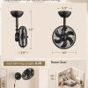 71uMULTmP5L._AC_SL1500_.jpg windphoto 10 Inch Small Wall Mounted Fan with Remote Plug in Cord, Black | 6 Speed, Timing, Reversible, Adjustable Tilt, Indoor, Tabletop, Ceiling fan, Corner Fans, for Bedroom Gym Office Garage