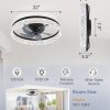 71uPu2fkUpL._AC_SL1500_.jpg windphoto 22" Low Profile Ceiling Fans with Lights, APP & Remote, Black | Flush Mount, Fandelier, 3000K-6000K, Dimmable LED, for Bedroom