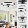 71uSikvlhFL._AC_SL1500_.jpg Ceiling Fans with Lights 20 Inch Low Profile Fandelier with Remote Black | 6 Speeds, Reversible, Dimmable Flush Mount Fan Light, Modern Ceiling Fan with Lights for Bedroom Bladeless