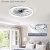 windphoto 23" Low Profile Ceiling Fans with Lights, APP & Remote, Grey | Flush Mount, Dimmable LED, Quiet DC Motor, Reversible, 6 Speeds, Fandelier, for Bedroom