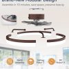 windphoto 20" Low Profile Ceiling Fans with Lights, APP & Remote, Brown | Flush Mount, Dimmable LED, Quiet DC Motor, Reversible, 6 Speeds, Fandelier, for Bedroom