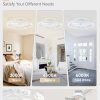 windphoto 2-Pack 24" Ceiling Fans with Lights, APP & Remote, White | Low Profile, Flush Mount, Fandelier, 3000K-6000K, Dimmable LED, for Bedroom