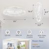 windphoto 2-Pack 24" Ceiling Fans with Lights, APP & Remote, White | Low Profile, Flush Mount, Fandelier, 3000K-6000K, Dimmable LED, for Bedroom