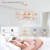 71ujs87j3QL._AC_SL1500_.jpg windphoto 20 inch Fandelier Caged Ceiling Fan with Light, White Gold | 6 Speed Adjustable,Timing, Quiet & Powerful DC, Small, Farmhouse, Industrial, Enclosed, Bladeless, Bedroom, Kitchen, Downrod