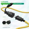 windphoto 50FT Construction String Lights, 5 Bulbs 50W 5250LM Work Lights | with 5 Medium Base Sockets, Linkable Construction Lights, Weatherproof Commercial-Grade Temporary Lighting for Indoor&Outdoor