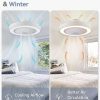 71v8-9BTmDL._AC_SL1500_.jpg windphoto 22in Bladeless Enclosed LED Ceiling Fan Light with Remote, White | Flush Mount, Modern, 6 Speed Adjustable, 3000-6000K Dimmable, 3000LM, Indoor Bedroom Living Room, Remote/APP Control