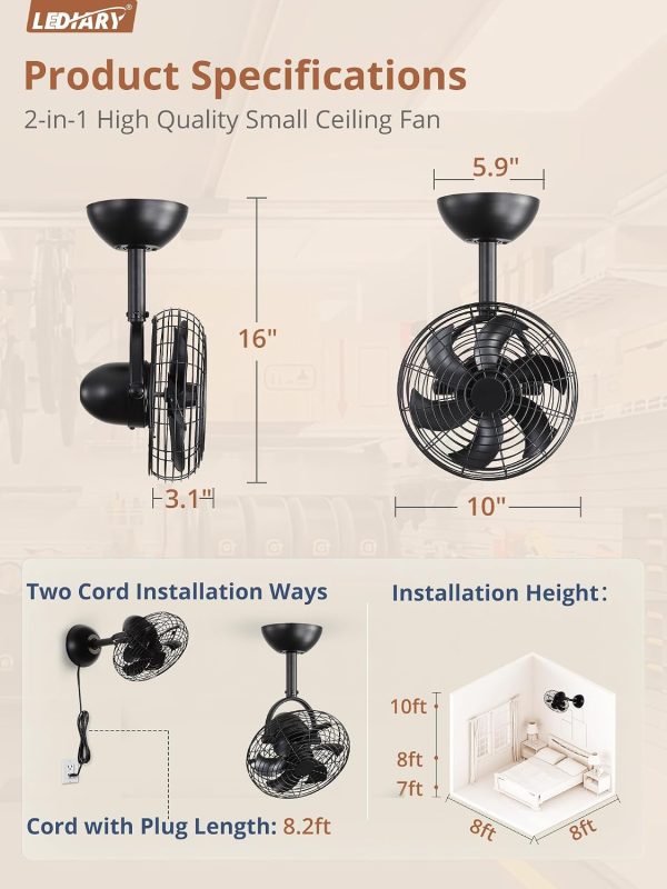 71vHB3xqxL._AC_SL1500_.jpg windphoto 10 Inch Small Wall Mount Fan and Remote with Plug in Cord, Black | 6 Speed, Adjustable Tilt, Timing, Reversible, Wall Mounted Fan, Indoor, Tabletop, Garage, Shop, Corner Gym, Bedroom, Office