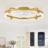 windphoto 24" Low Profile Ceiling Fans with Lights, APP & Remote, Gold | Flush Mount, Fandelier, 3000K-6000K, Dimmable LED, for Bedroom