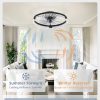 71vRIJml-mL._AC_SL1500_.jpg windphoto 20 Inch Low Profile Ceiling Fans with Lights and Remote, Fandelier Ceiling Fan Flush Mount, 3000K-6000K Dimmable LED Fan Light, Black Modern Ceiling Fans with Lights for Bedroom | Flush Mount, Fandelier, 3000K-6000K, Dimmable LED, for Bedroom