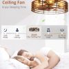 windphoto 23" Caged Low Profile Enclosed Ceiling Fan Light with Remote | Flush Mount, Bladeless Enclosed Fandelier, 6 Speed, Quiet Reversible DC, Rustic, Victorian, Rustic, Bedroom, Kitchen