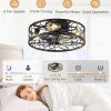 71vc4tdQAPL._AC_SL1500_.jpg windphoto Caged Ceiling Fan with Light, Flush Mount Fandalier with Remote | Low Profile, Farmhouse Small, Bladeless Industrial, Quiet DC Motor, App Control for Bedroom, Kitchen, Dining Room, Black