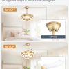 windphoto 42 Inch Retractable Ceiling Fan with Lights, Modern Gold Fandelier | 6 Speeds, 3000K-6000K Adjustable, DC Motor, Chandelier Ceiling Fans with Lights and Remote for Bedroom Living Room