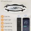 windphoto 2-Pack 24" Ceiling Fans with Lights, APP & Remote, Black | Low Profile, Flush Mount, Fandelier, 3000K-6000K, Dimmable LED, for Bedroom