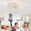 71wRkUPhtkL._AC_SL1500_.jpg windphoto 23" Caged Farmhouse Ceiling Fan with Light, Flush Mount, White Gold | Remote&APP Control, Large Low Profile, Rustic Fandaliers, Industrial Bladeless Enclosed, Powerful Motor for Bedroom, Kitchen
