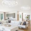 windphoto 2-Pack 24" Ceiling Fans with Lights, APP & Remote, White | Low Profile, Flush Mount, Fandelier, 3000K-6000K, Dimmable LED, for Bedroom