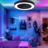71wxT3tMvL._AC_SL1500_.jpg windphoto 20 Inch Low Profile Bladeless LED Ceiling Fan Light, Black RGB | Flush Mount, Modern, 6 Speed Adjustable, 3000-6000K Dimmable, 3000LM, Indoor Bedroom Living Room, Remote/APP Control