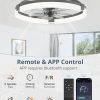 windphoto 20" Ceiling Fans with Lights, Low Profile Fandelier for Bedroom | Flush Mount Fan Light, Stepless Dimmable, App/Remote Control, 3 CCT Led, 6 Speeds, Quiet Reversible DC Motor, Grey