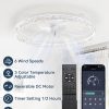 windphoto 24" Low Profile Ceiling Fans with Light and Remote, Fandelier White | Reversible Airflow, 3000-6000K Dimmable LED, 6 Speeds, DC Motor, Memory, Timer, Flush Mount, Bedroom, Living Room, Kitchen