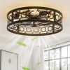 71xsXGCw11L._AC_SL1500_.jpg windphoto 20 Inch Caged Flush Mount Ceiling Fans with Lights, Black | Low Profile, Farmhouse, Bladeless Enclosed Fandelier, Small, 6 Speed, Quiet Reversible DC, Bedroom, Kitchen, Living Room,