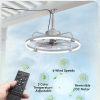 windphoto 24" Waterproof Grey Outdoor Ceiling Fan with Light for Gazebo | IP65 Wet Rated,APP Control,6-Speeds,3CCT Dimmable,Reverse DC Motor,Suitable for 12' x 14' Area,Plug In for Patio,Porch