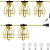 windphoto 50FT Construction String Lights, 5 Bulbs 50W 5250LM Work Lights | with 5 Medium Base Sockets, Linkable Construction Lights, Weatherproof Commercial-Grade Temporary Lighting for Indoor&Outdoor