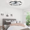 71yXTL4fsOL._AC_SL1500_.jpg windphoto 30" Ceiling Fans with Lights and Remote, Low Profile Led Fan Light | Flush Mount, Stepless Dimmable Fandelier, 6 Speeds, 3 CCT, Quiet Reversible DC Motor, 2H Timer, Bedroom, Living Room, Black