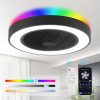 71yfcy95wJL._AC_SL1500_.jpg windphoto 20 Inch Low Profile Bladeless LED Ceiling Fan Light, Black RGB | Flush Mount, Modern, 6 Speed Adjustable, 3000-6000K Dimmable, 3000LM, Indoor Bedroom Living Room, Remote/APP Control