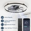 windphoto 24" Low Profile Ceiling Fans with Light and Remote, Fandelier Black | Reversible Airflow, 3000-6000K Dimmable LED, 6 Speeds, DC Motor, Memory, Timer, Flush Mount, Bedroom, Living Room, Kitchen
