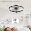 71zHhnZ1eDL._AC_SL1500_.jpg windphoto 20 Inch Low Profile Ceiling Fans with Lights and Remote, Fandelier Ceiling Fan Flush Mount, 3000K-6000K Dimmable LED Fan Light, Black Modern Ceiling Fans with Lights for Bedroom | Flush Mount, Fandelier, 3000K-6000K, Dimmable LED, for Bedroom