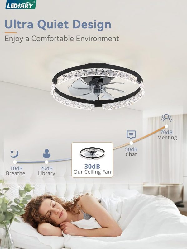 71zHhnZ1eDL._AC_SL1500_.jpg windphoto 20 Inch Low Profile Ceiling Fans with Lights and Remote, Fandelier Ceiling Fan Flush Mount, 3000K-6000K Dimmable LED Fan Light, Black Modern Ceiling Fans with Lights for Bedroom | Flush Mount, Fandelier, 3000K-6000K, Dimmable LED, for Bedroom