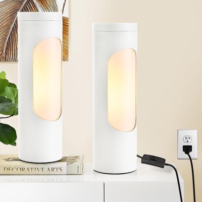 71zPo2JtPjL._AC_SL1500_.jpg windphoto White Kosher Shabbos Table Lamp, T10 Bulb Included, 2 Pack | Shabbat Light, Nightlight Function, 400LM Brightness, 4W Eqv 40W, Warm Light, Living Room, Bedroom, Home Decor