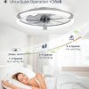 71zQyPxubtL._AC_SL1500_.jpg Ceiling Fans with Lights 23 Inch Low Profile Fandelier with Remote Grey | 6 Speeds, Reversible, Dimmable Flush Mount Fan Light, Modern Ceiling Fan with Lights for Bedroom Bladeless