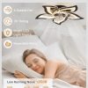 71zTiI0vaML._AC_SL1500_.jpg windphoto Flower Fandalier Ceiling Fan with Light, Modern Low Profile Small | 27 Inch Flush Mount, 3000-6000K Dimmable LED, Remote&App Control, Quiet DC Motor, for Bedroom, Living Room, Indoor, White