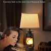 windphoto 18.72" Blow-Controlled LED Lantern Flickering Flame Table Lamps for Bedrooms Set of 2, Small Farmhouse Rustic Black End Table Lamps, Halloween Decorative Lantern Bedside Lamps for Living Room