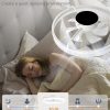 windphoto 20" Low Profile Ceiling Fans with Lights, APP & Remote, White | Flush Mount, Dimmable LED, Quiet DC Motor, Reversible, 6 Speeds, Fandelier, for Bedroom