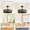 81-LgHjAZTL._AC_SL1500_.jpg windphoto 20" Caged Farmhouse Victorian Ceiling Fan with Light, Black Gold | Downrod, Bladeless Enclosed Fandelier, 6 Speed, Quiet Powerful DC, Rustic,Vintage, Rustic, Small, Bedroom, Kitchen