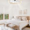 windphoto 24'' Low Profile Ceiling Fans with Lights and Remote, Wood Grain | 3000-6000K Dimmable LED, 6 Wind Speeds, Quiet Reversible DC Motor, Small Flush Mount Fandelier for Bedroom, Living Room