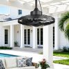 81-vyKGXqPL._AC_SL1500_.jpg windphoto 20" Outdoor Ceiling Fan No Light, Plug-in Waterproof Gazebo Fan | 6 Speeds, 3 Timers, 2 Hanging Rods, Mute Remote, Reversible Motor, Memory Function, Cage Design, for Pergola, Patio, Porch