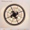 81-yM8U2LuL._AC_SL1500_.jpg windphoto 20 inch Fandelier Caged Ceiling Fan with Light and Remote, Brown | 6 Speed Adjustable,Timing, Quiet & Powerful DC, Small, Farmhouse, Industrial, Enclosed, Bladeless, Bedroom, Kitchen, Downrod