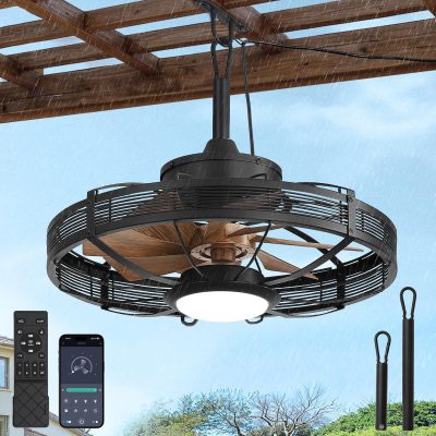 8103B9w9kL._AC_SL1500_.jpg windphoto 20" Brown IP65 Waterproof Outdoor Ceiling Fan with Light for Patios | APP&Remote Control,6-Speeds,3CCT Dimmable,Reverse DC Motor, Suitable for 10' x 12' Area,for Gazebo,Porch